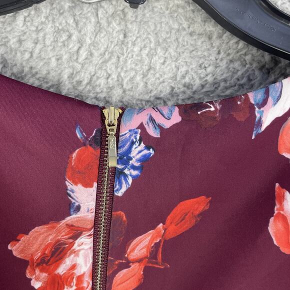 Adrianna Papell Dress Womens 14 Purple Colorful Floral Lined Party Office - Picture 11 of 12